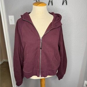 Lululemon Women's Burgundy Zip-Up Hoodie